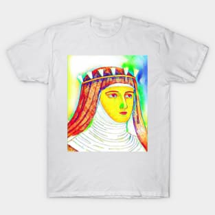 Hildegard of Bingen Colourful Portrait | Hildegard of Bingen Artwork 11 T-Shirt